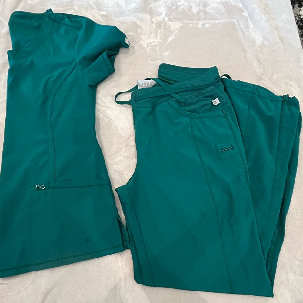 Hunter green scrub set